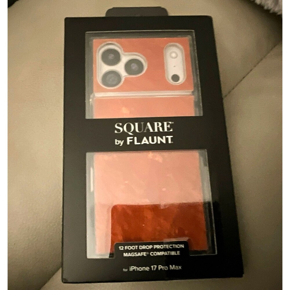Flaunt The Square Case iPhone 17 Pro Max MagSafe Wireless Drop Raised Lip Orange